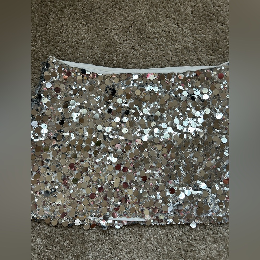 Superdown Ishani Silver Sequin Micro Mini Skirt - image 5